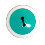 Button - 20mm Round Shiny Turquoise