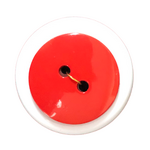 Button - 20mm Round Shiny Red