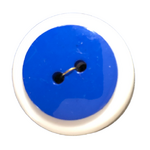 Button - 20mm Round Shiny Mid Blue