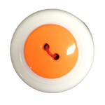 Button - 20mm Round Shiny Fluro Orange