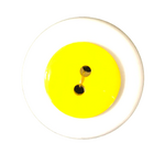 Button - 15mm Round Shiny Bright Yellow