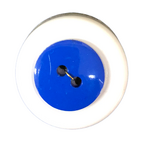 Button - 15mm Round Shiny Mid Blue