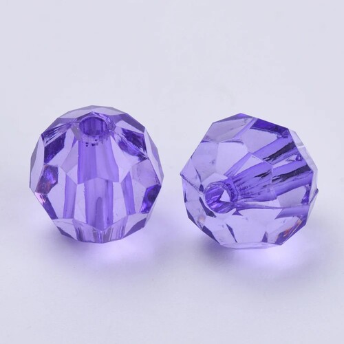 Bead - Faceted Log Bead Purple Pkt 20