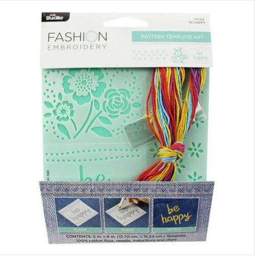 Plaid Fashion Embroidery Kit - Be Happy