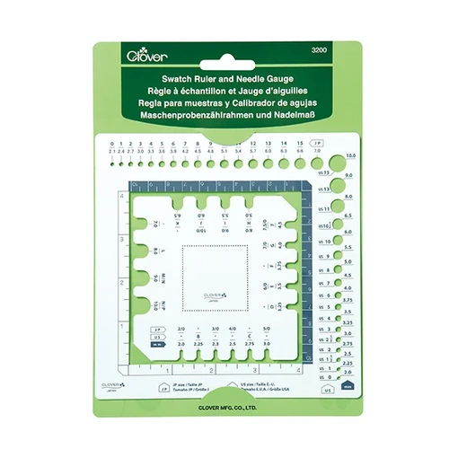 Clover Swatch Ruler and Needle Gauge – 2–10mm / US 0–15