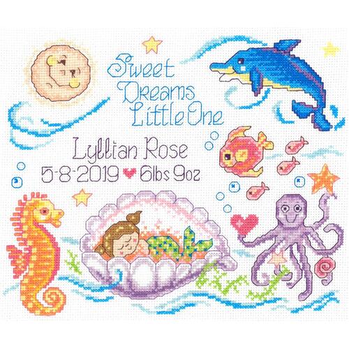 Sea Angels Birth Record Cross Stitch Pattern