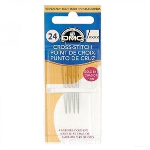 DMC Cross-Stitch Gold Eye Needles Size 24 4 pk