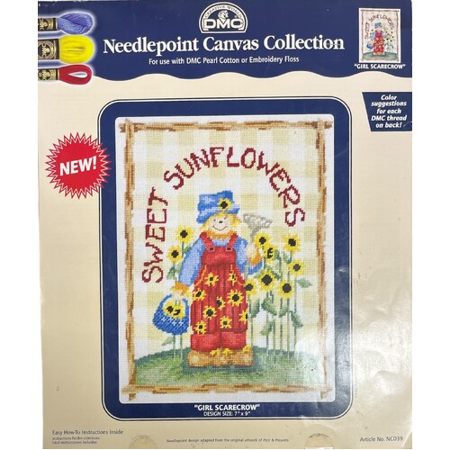 Girl Scarecrow Printed Tapestry Canvas DMC