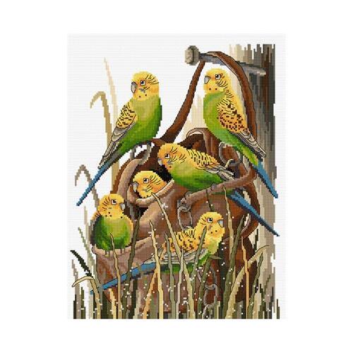 Country Threads - Bush Budgies by Fiona Jude