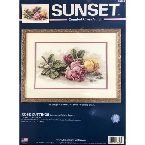 Sunset Counted Cross Stitch - Rose Cuttings