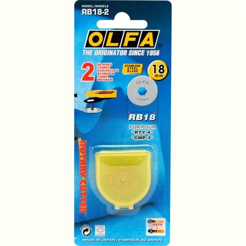 OLFA Rotary Cutter Replacement Blade 18mm Straight 2 Pack
