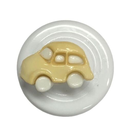Button - 18mm Car Cream/White