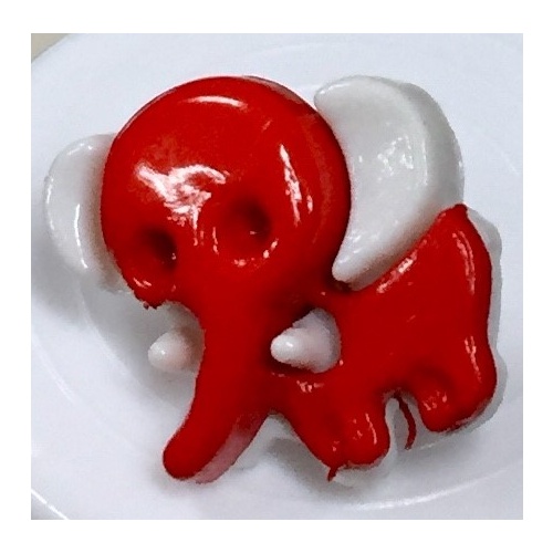 Button - 18mm Red Elephants