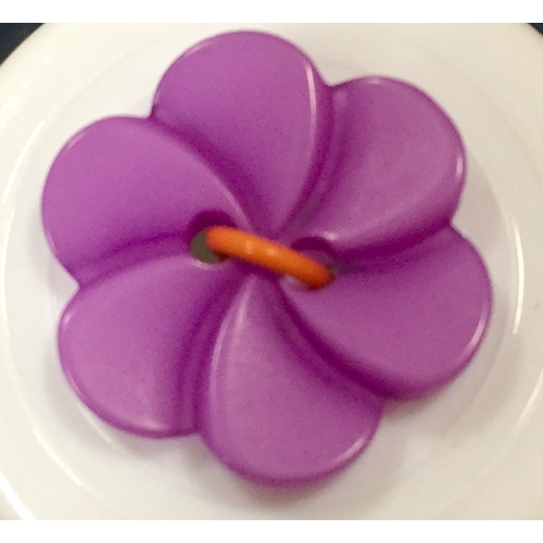Button - 18mm Purple Flower