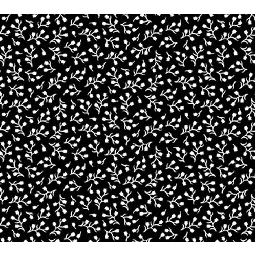 Fabric - Basically Black & White Baby's Breath Negative