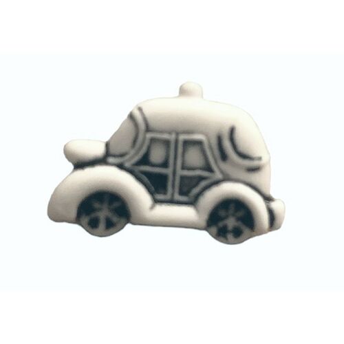 Button - 16mm Car White