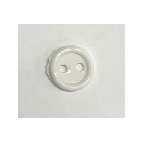 Button - 7mm Round White
