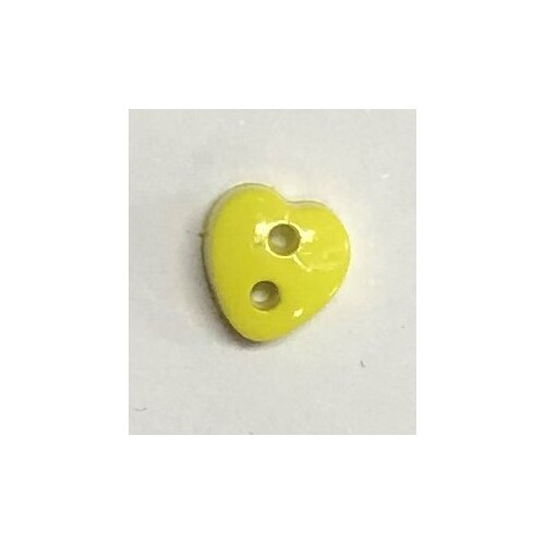 Button - 6mm Heart Yellow