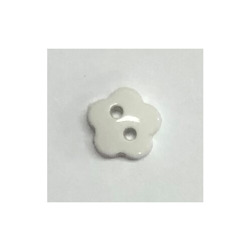 Button - 6mm Flower White