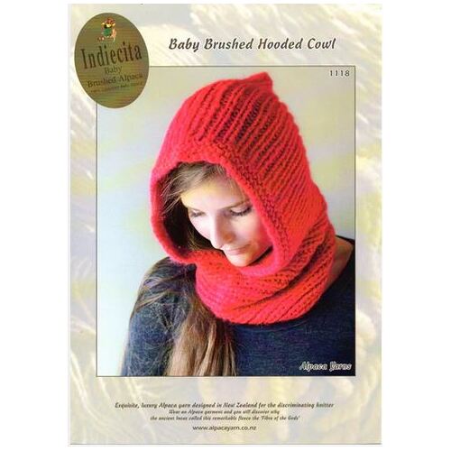 1118 Hooded Cowl in Indiecita Baby Brushed Alpaca