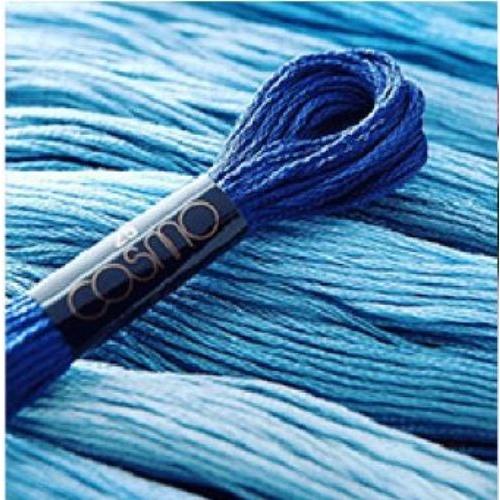 Cosmo Cotton Embroidery Floss 8m Skein - Greens/Blues/Purples