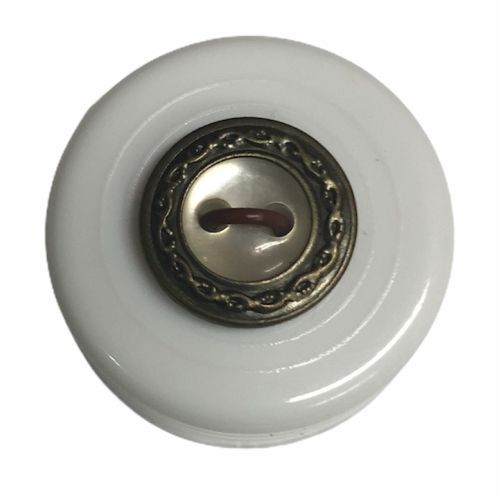 Button - 13mm Antique Gold/Cream
