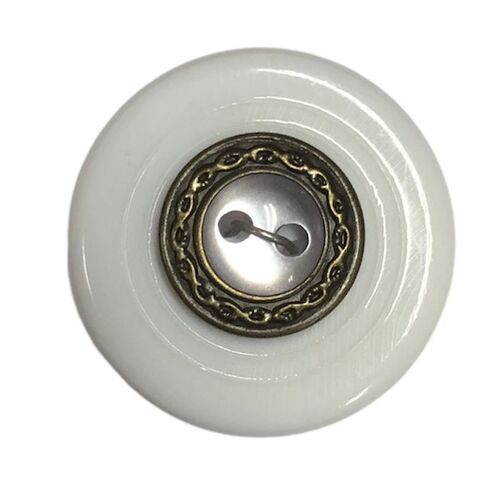 Button - 13mm Ant Gold/Blue