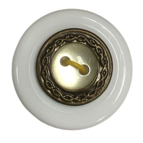 Button - 15mm Ant Gold/Lemon