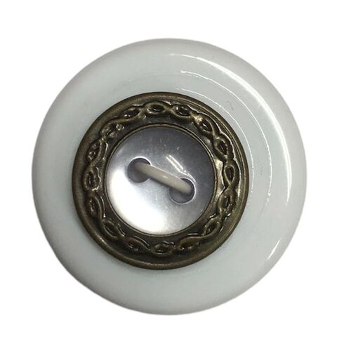 Button - 15mm Ant Gold/Blue