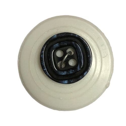 Button - 15mm Black Blue Fleck