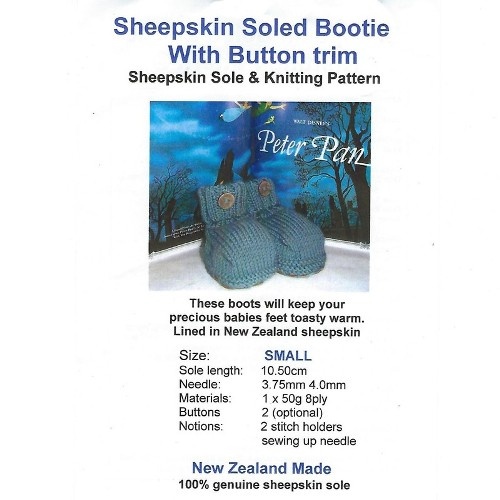 Sheepskin Soled Bootie w Button Trim Large