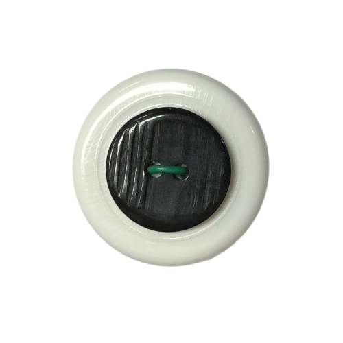 Button - 15mm Black Scored