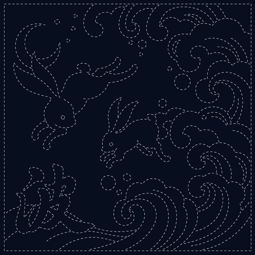 Sashiko Hand-Printed Printed Cotton Cloth