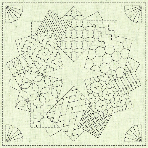 Sashiko Hand-Printed Samplers