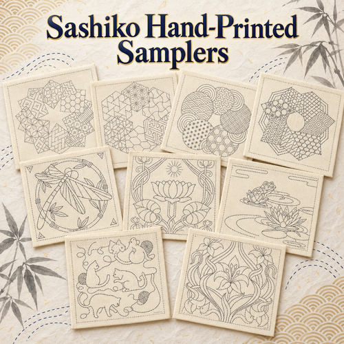 Sashiko Hand-Printed Samplers