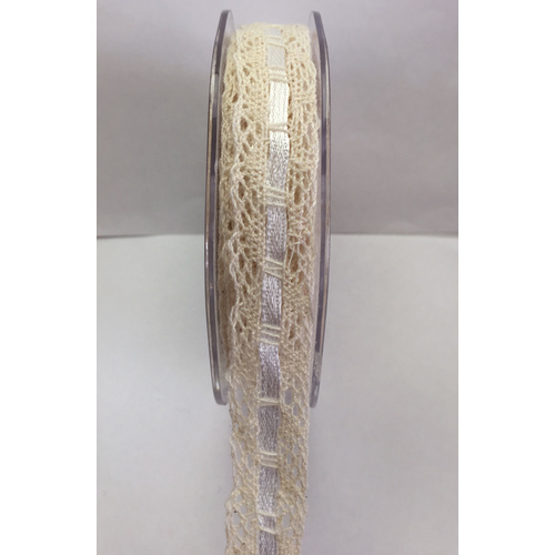 Lace - 15mm Cotton Lace with Satin Thread