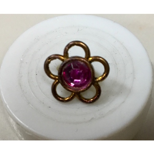 Button - 11mm Gold Amethyst Flower
