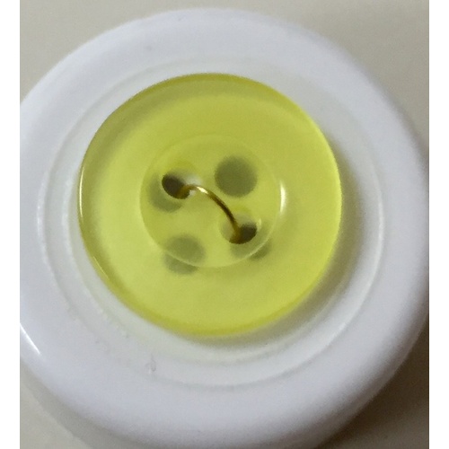 Button - 8mm Yellow - Two holes in button only