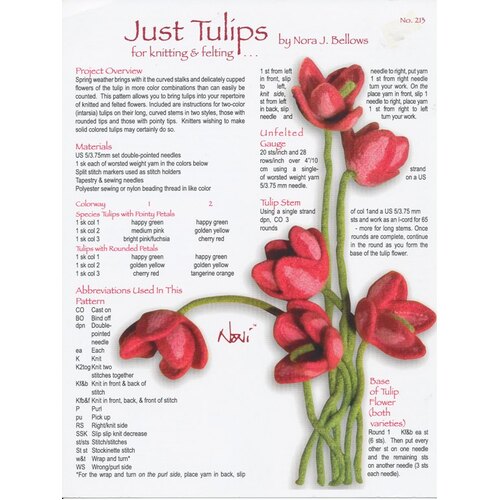 Just Tulips for knitting & felting