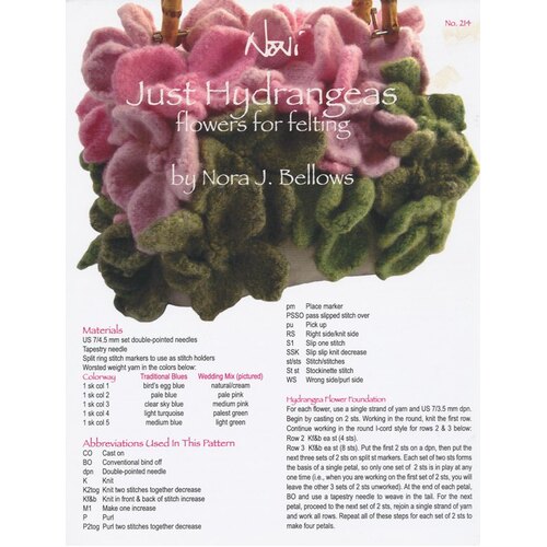 Noni Just Hydrangeas flowers for felting