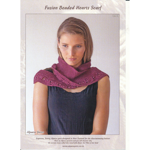 2407 Beaded Hearts Scarf