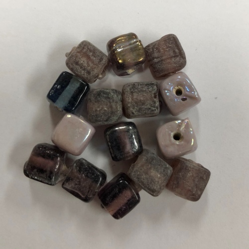 Bead Purple Cubes Pack of 15