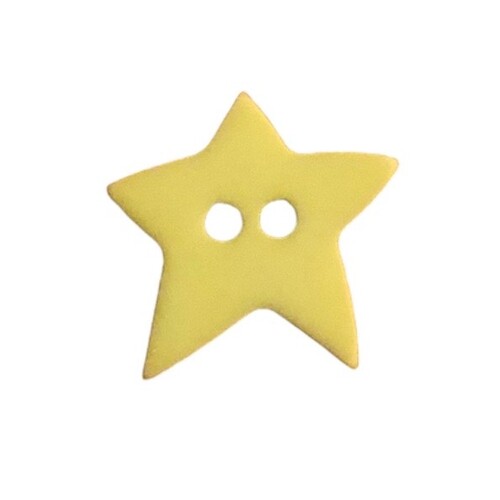 Button - 15mm Star Lime Green