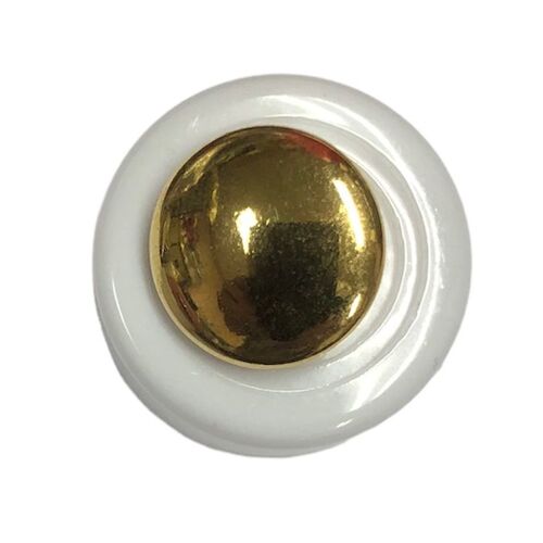 Button - 15mm Gold Round Shank