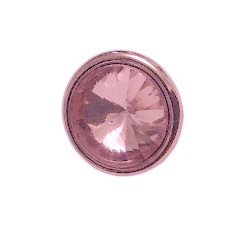 Button - 12mm Silver/Pink