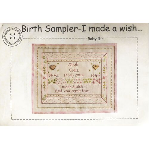 Birth Sampler - I Made A Wish