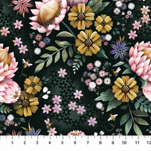 Fat Quarters - Laura C Moyer - Honey Bloom