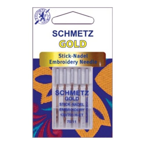 Schmetz Gold Embroidery Needles Size 75