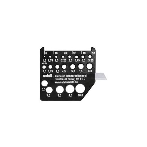 Addi Knitting Gauge Black with Retractable Blade
