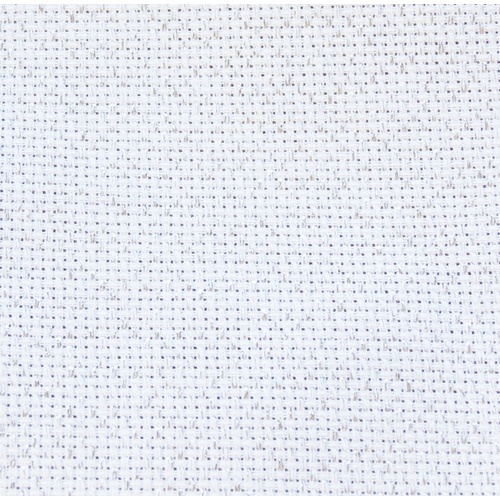 Fabric - Aida Star 14 Count Lurex White 110cm Wide
